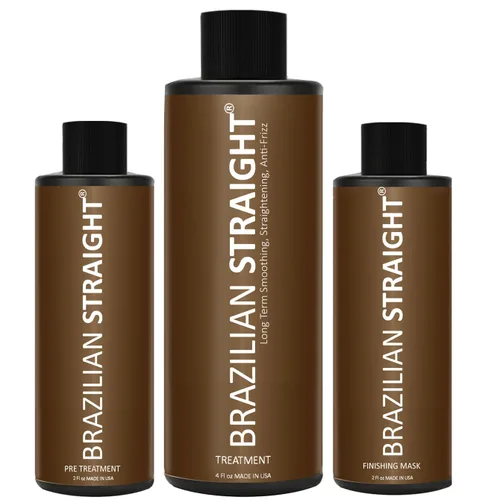 Vista 8 de The Real BRASILEAN Straight Keratin Blowout Complex Kit de tratamiento capilar de grado profesional, resultados naturales orgánicos alisan y alisan