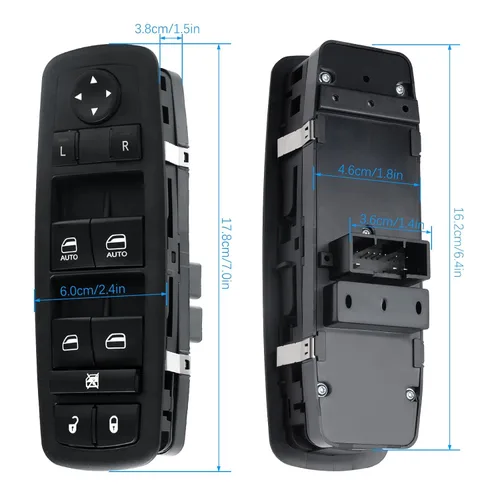 Vista 2 de Interruptor de control de ventana eléctrica Lado del conductor delantero 11 pines Compatible con Dodge Durango 2011-2013, Jeep Grand Cherokee