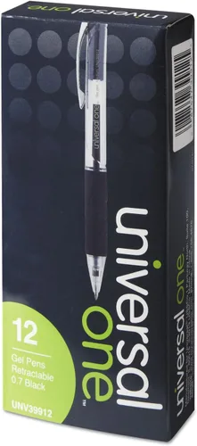 Vista 3 de UNV39912 - Bolígrafo de gel retráctil Universal Clear Barrel Ball (el agarre puede variar)