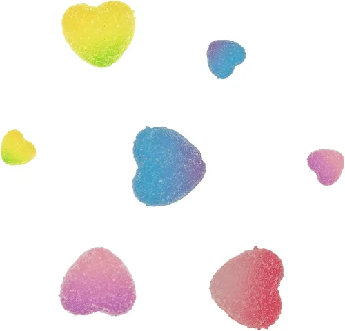 Vista 7 de DIYOMR 60 cuentas de caramelo de resina de caramelo con parte trasera plana, adornos de uñas a granel, dijes en forma de corazón y estrella