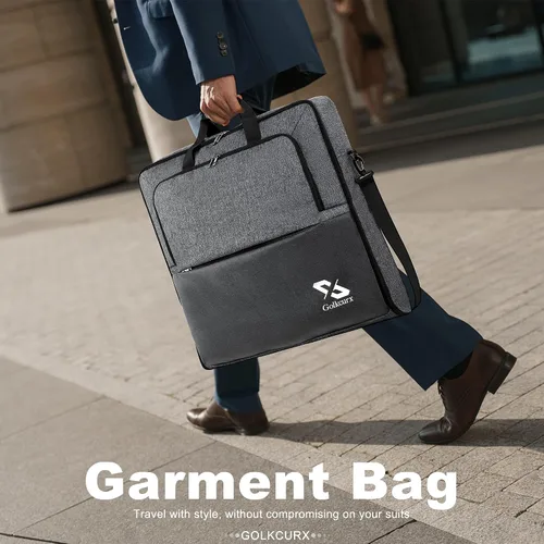 Vista 7 de Golkcurx Garment Bags for Travel, Large Suit bags for Men Women Travel with Shoulder Strap, Foldable Carry On Garment Bag Gifts for Business Trip