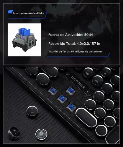 Vista 4 de Teclado de máquina de escribir con panel de piel sintética