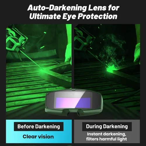 Vista 3 de Máquina de soldadura portátil de 110 V con gafas de oscurecimiento automático: Inversor IGBT de mano soldador ARC pistola soldador – 6 ajustes