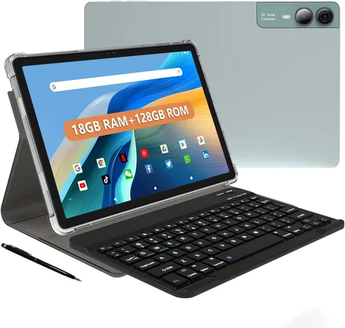Vista 9 de Tablet Android 14 de 11 pulgadas 2000*1200 Pantalla 2K Tablets PC, T616 Octa-Core 2.0GHz, 18GB RAM 128GB ROM 1TB Expandible, Cámara AI 5+5+13MP