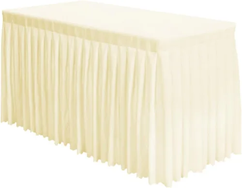 Vista 8 de Surmente Mantel de poliéster de 14 pies para bodas, banquetes o restaurantes (negro)