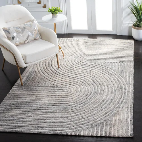 Vista 11 de SAFAVIEH South Hampton Collection - Alfombra decorativa, 2 x 3 pies, color beige, lana abstracta hecha a mano, ideal para zonas de alto tráfico