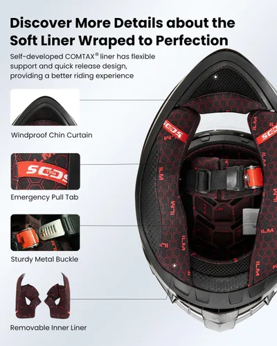 Vista 7 de ILM - Casco completo de motocicleta con Pinlock compatible con viseras y aletas transparentes y tintadas, casco para Street Bike y Motocross