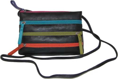 Vista 2 de Bolso cruzado con cremallera de cuero