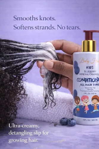 Vista 4 de BABY HAIR - Acondicionador de cabello para niños con minerales de arándanos, acondicionador para el cabello sin sulfato, acondicionador
