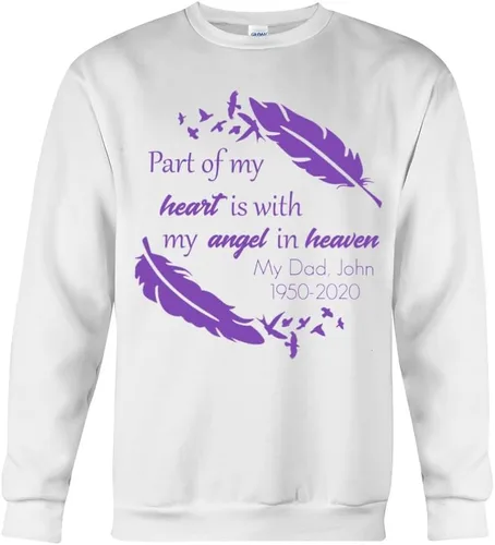 Vista 2 de Camiseta conmemorativa Part of My Heart is with My Angel in Heaven, regalo para la pérdida de mamá, pérdida de papá, regalos conmemorativos