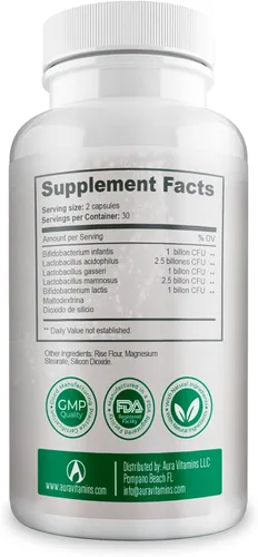Vista 7 de Bacterium Plus, producto natural, cápsulas vegetarianas, bienestar general, 60 unidades, paquete de 1