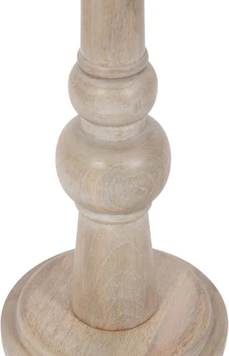 Vista 5 de Kate and Laurel Wegner Coastal Mesa Redonda de Madera para Bebidas, 8 x 23 pulgadas, Blanqueado, Mesa de Pedestal Elegante y Duradera para Usar como