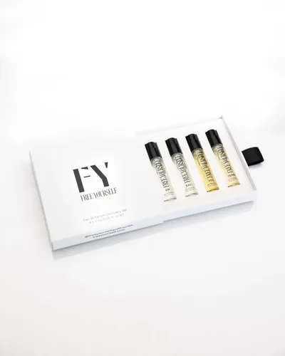 Vista 3 de Free Yourself Set Eau De Parfum Discovery Unisex 4 frascos de 0.1 fl oz, colección The Elements