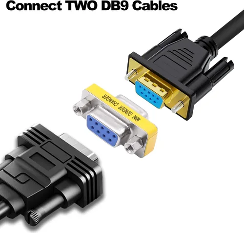 Vista 4 de DB9 cambiador de género conector sin soldadura macho a hembra adaptador Sin soldadura, Mini RS232 D-SUB 9 Pin Serial Cable Acoplador