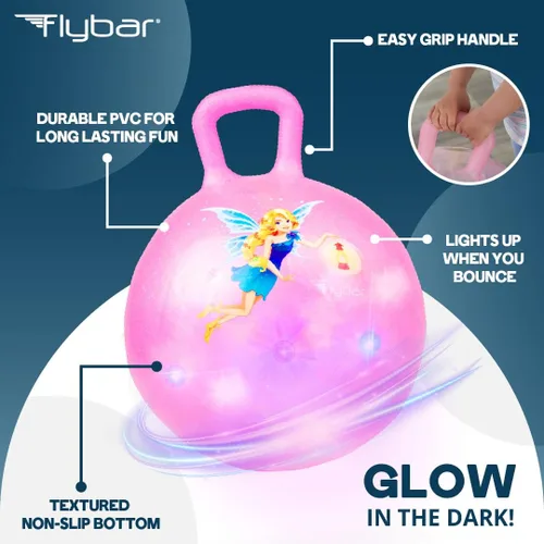 Vista 5 de Flybar - Bola saltarina para niños, pelota inflable con asa para jugar en interiores y exteriores, incluye bomba, juguete de pelota saltarina