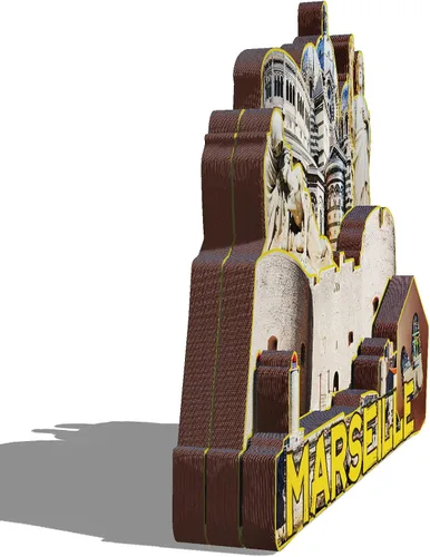 Vista 2 de Imán de madera de Marsella de Francia 3D para nevera, recuerdos coleccionables, decoración hecha a mano, artesanías 2