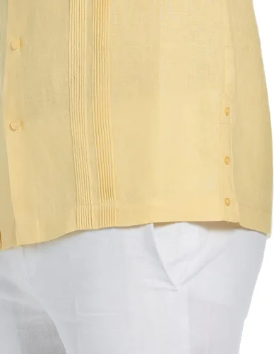 Vista 3 de Cubavera Camisa Guayabera de lino de manga larga para hombre