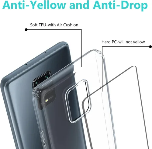 Vista 4 de CHUANG Funda para teléfono Xiaomi Redmi Note 9S / Note 9 Pro/Note 9 Pro Max, fundas laterales de silicona y carcasa trasera de policarbonato duro