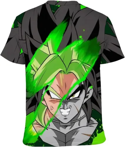 Vista 7 de Saiyajin Broly - Camisetas casuales para hombre, manga corta, unisex, cuello redondo, camisetas para jóvenes y adultos