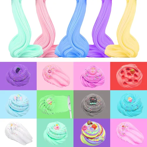Vista 2 de Paquete de 54 juguetes de slime de mantequilla para niñas y niños, juguetes de slime con 54 lindos limos de mantequilla, juguetes de limo suaves