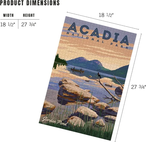 Vista 6 de Lantern Press Acadia National Park Jordan Pond Puzzle, 1000 piezas