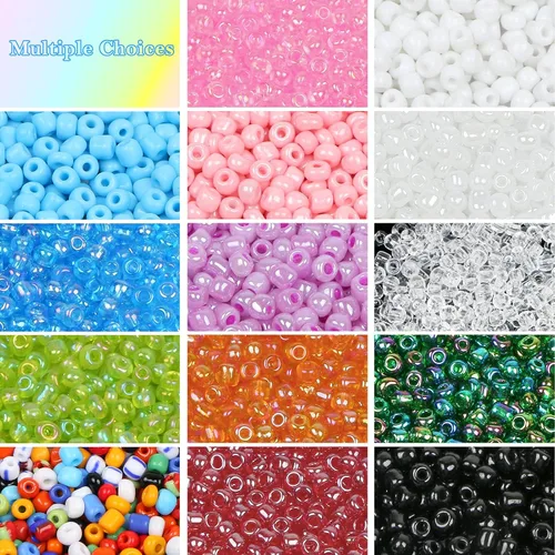 Vista 7 de 1300 cuentas de semillas de vidrio a granel, cuentas de poni opacas 6/0 de 0.157 pulgadas para fabricación de joyas (blanco)