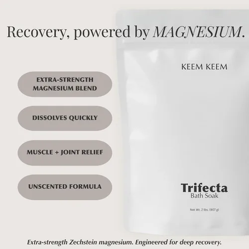 Vista 2 de Trifecta - Remojamiento de baño para alivio muscular, bolsa de 2 libras, mezcla de árnica y magnesio extra fuerte, copos de Zechstein + sal del mar