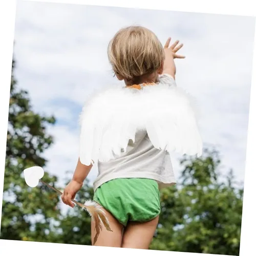 Vista 2 de ifundom 1 Set Cupid Wings Angel Wings and Headband Cupid Costume Women Angel Costumes for Girls Angel Wing Headband for Baby Disfraz De Para Boy LED