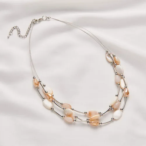 Vista 4 de Collar a capas con cristal para mujer, gargantilla con cadena de plata gruesa, regalo de cumpleaños para mujer
