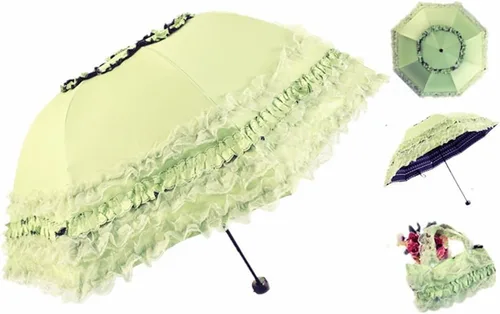 Vista 33 de Honeystore Paraguas plegable a prueba de rayos ultravioleta Princess Lace Parasol con cúpula anti-UV