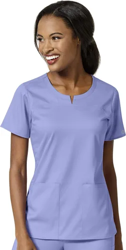 Vista 8 de Wink PRO - Camiseta médica con cuello de muesca y 4 bolsillos para mujer Negro