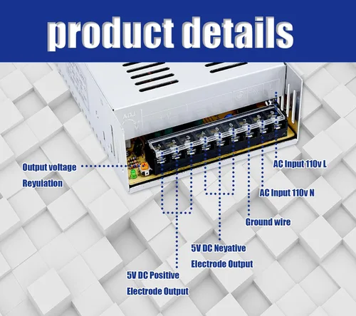 Vista 5 de Adaptador de fuente de alimentación DC 24V 15A 360W Interruptor transformador AC 110V/220V a DC 24V 15amp Convertidor de conmutación Controlador LED