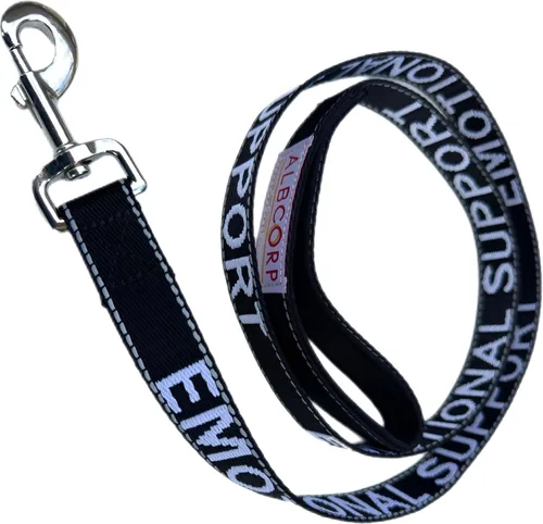 Vista 7 de Correa para perro de apoyo emocional ALBCORP 4 pies x 1 pulgada – Correa reflectante ESA con letras bordadas de apoyo emocional, nylon resistente