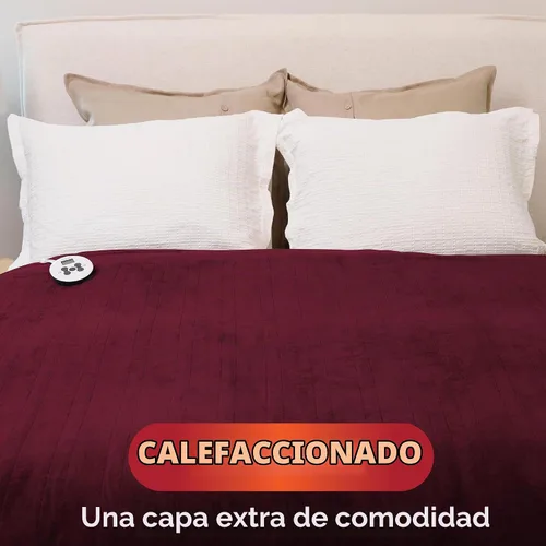 Vista 2 de Sunbeam Royal Luxe Cabernet - Manta térmica tamaño individual