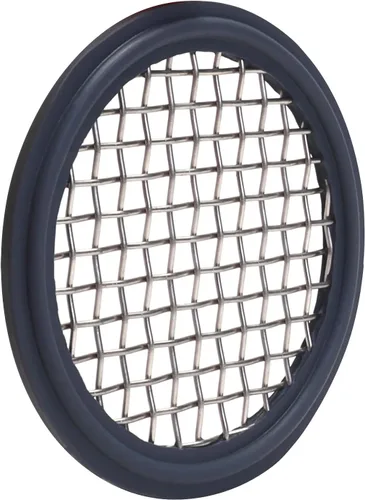 Vista 5 de DERNORD Junta sanitaria FKM de 2" con pantalla de acero inoxidable - Abrazadera triple trébol (paquete de 1) (6 mallas)