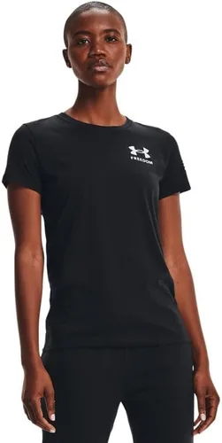 Vista 2 de Under Armour - Camiseta con el texto en inglés Freedom con dibujo de bandera para mujeres