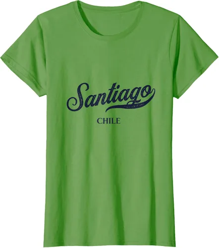 Vista 3 de Retro Chile City - Camiseta vintage de Santiago, Gris Gris Oscuro