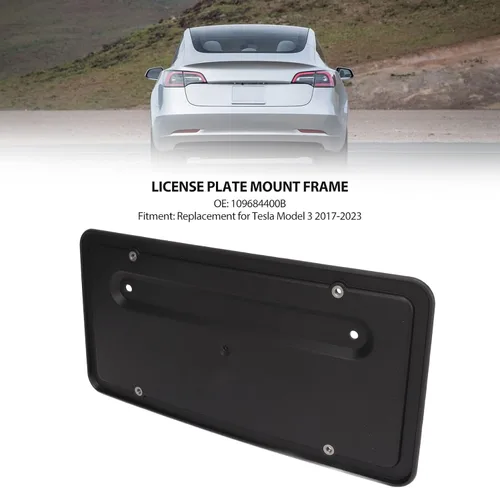 Vista 5 de Asixxsix Marcos de matrícula, soporte trasero para placa de matrícula Tesla Model 3 2017‑2023, soporte de marco para matrícula, pieza de repuesto