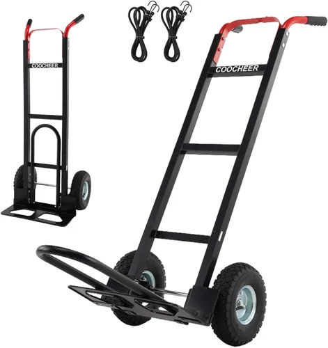 Vista 6 de Camión de mano plegable 3 en 1, carrito convertible de 4 a 2 ruedas de 600