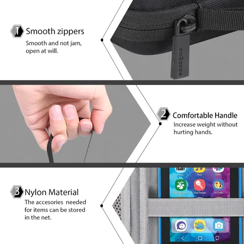Vista 4 de co2CREA Funda rígida de repuesto para VTech KidiBuzz 3 / KidiBuzz G2 para niños Electrónica Smart Device KidiConnect (funda negra + interior gris)