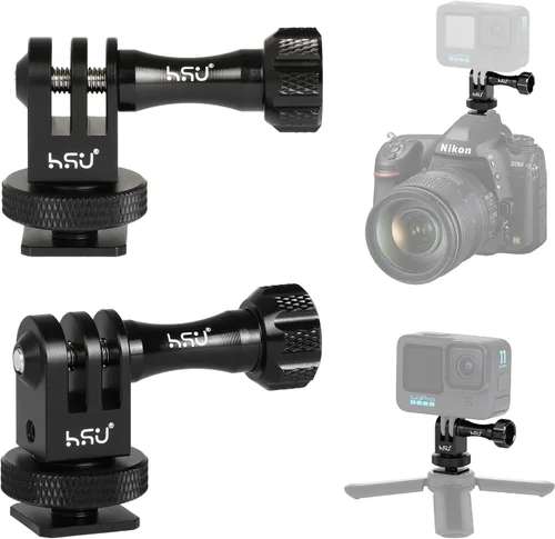 Vista 6 de HSU Adaptador de montaje en trípode GoPro de aluminio para GoPro Hero 11/10/9/8/7/6, DJI Osmo Action AKASO