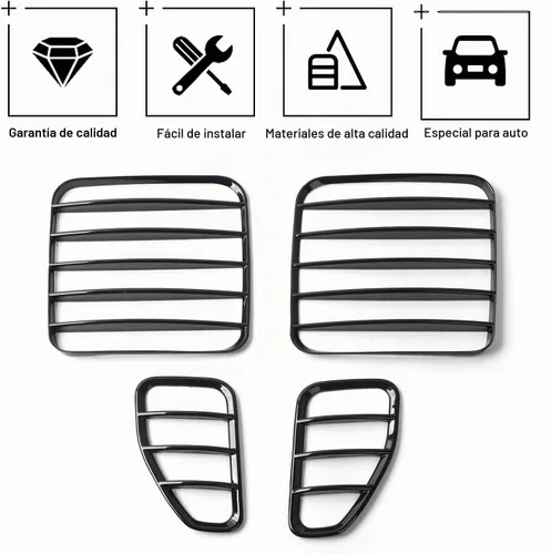 Vista 3 de Hoolcar Cubiertas de lámpara de luz trasera de ABS, protector de luz trasera para Jeep Renegade 2016-2021, Negro