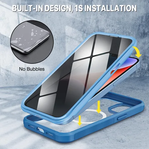 Vista 381 de CENHUFO Funda de privacidad para iPhone 11 Pro, funda de cuerpo completo con protector de pantalla de privacidad de vidrio templado 9H integrado