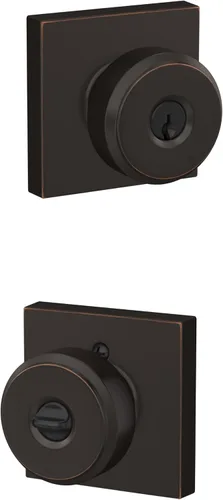 Vista 23 de SCHLAGE Pomo de bloqueo sin giro, latón antiguo (F170 ORB 609) (paquete de 2)