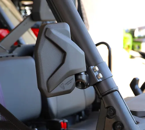 Vista 6 de Chupacabra Offroad Espejo lateral retrovisor para UTV (paquete de 2) Polaris Ranger Pro Fit/General/Defender Break Away con brazo ajustable