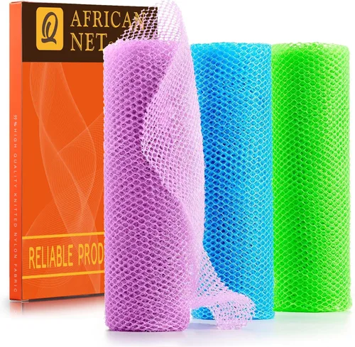 Vista 20 de UJFQBH African Net Sponge Authenti, exfoliante corporal para espalda y zonas de difícil acceso, exfoliante diario suave para limpieza profunda Gris