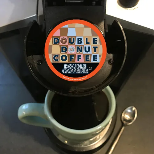 Vista 67 de Double Donut Coffee Cápsulas de Café Half Caff, Cápsulas de Café de Media Cafeína de Porción Individual para Cafeteras Keurig K Cup, Tostado Medio