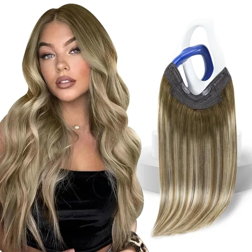 Vista 37 de Sunny - Extensiones de cabello humano real, con cable/hilo y clips ajustables, aplicación invisible, 2.82 onzas, 12 pulgadas, color rubio cenizo