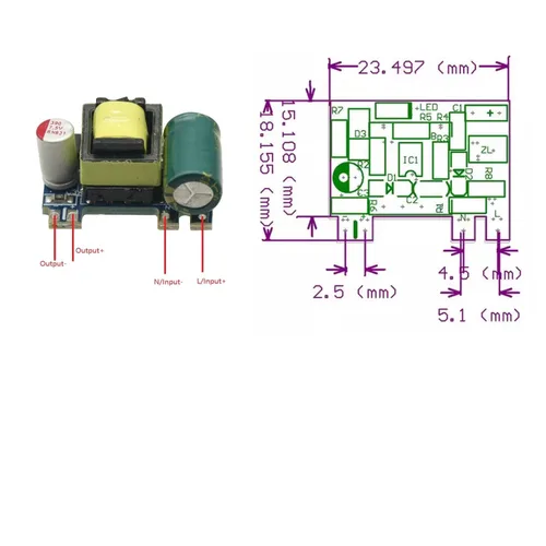 Vista 5 de 5 unids Mini convertidor de CA a CC AC-DC 110V 120V 220V 230V a 5V Convertidor Módulo de la placa Fuente de alimentación 5V 700mA (3.5W) Módulo Board