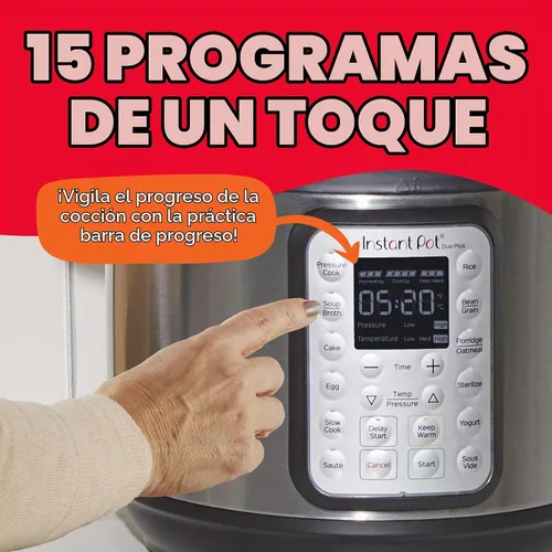 Vista 5 de Instant Pot Duo Plus 6 Qt 9 in 1 Olla de presión multiuso programable, olla de cocción lenta, arrocera, yogurtera, vaporera, para hervir huevos